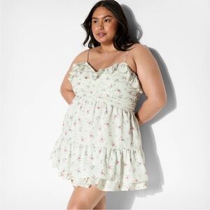 NWT WOMENS RUFFLE MINI A-LINE DRESS